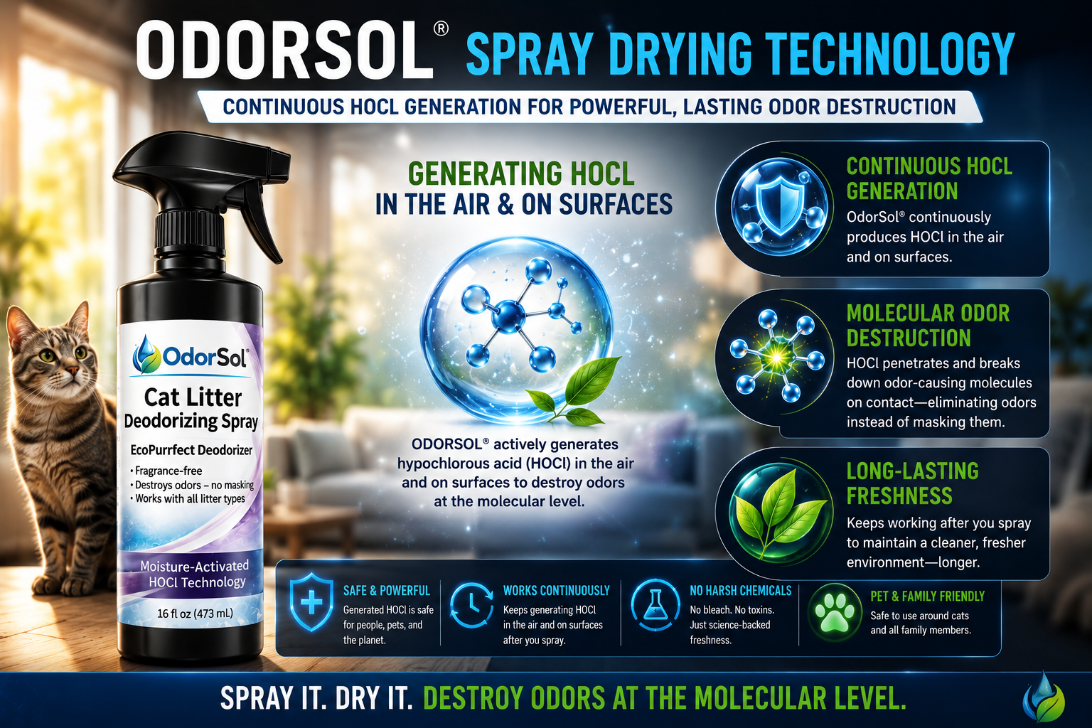 Odor source breakdown under microscope